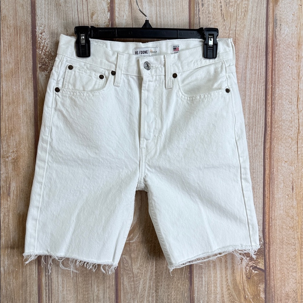 💵Re/Done Originals White High Rise Button Fly Short Size 27 **Read**